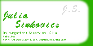 julia simkovics business card