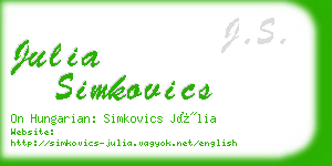 julia simkovics business card